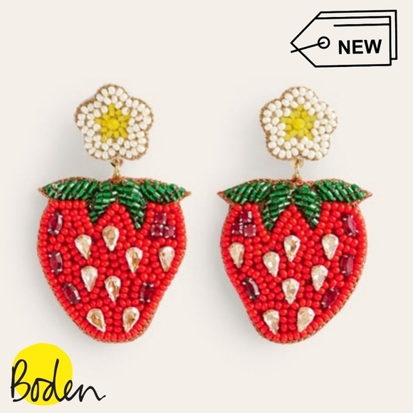 Boden Jewelry - [NWT] BODEN Beady Motif Earrings STRAWBERRY [BNIB]